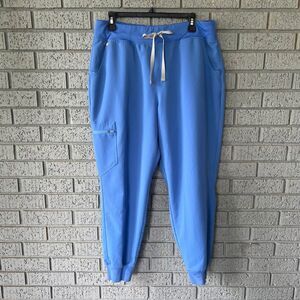 Figs High Waisted Zamora Joggers Sz XLP Ceil Blue Hospital Uniform Nurse Medical